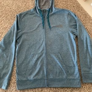 North Face Men's Full Zip Hoodie Heathered Green L